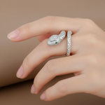 Load image into Gallery viewer, Serpent 925 Sterling Silver Ring. Adjustable ring size. Fits comfortably between Indian ring size 9 to 17