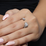 Load image into Gallery viewer, Panthera Solitaire 925 Sterling Silver Ring. Adjustable ring size comfortably fits Indian ring size between Size 9 to 17