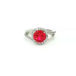 Load image into Gallery viewer, 925 Sterling Silver Ruby Color Pear Shape Halo Ring For Women