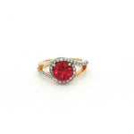 Load image into Gallery viewer, 925 Sterling Silver Ruby Color Pear Shape Halo Ring For Women