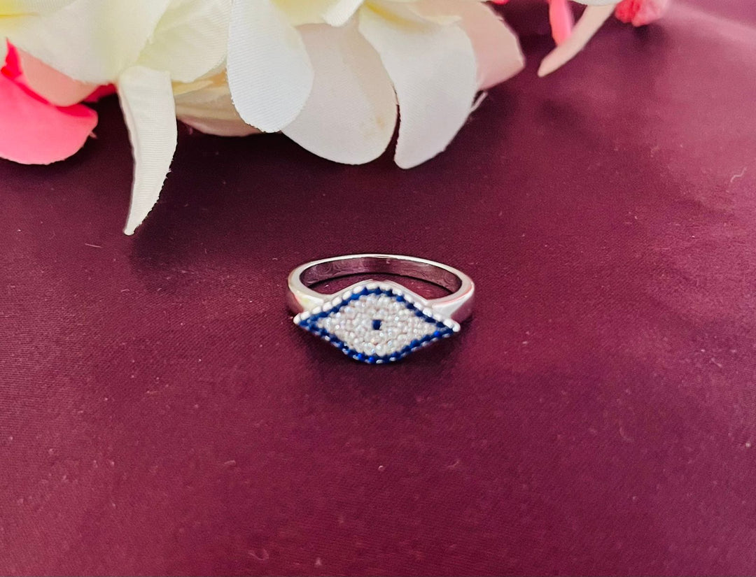 Evil Eye Blue 925 Sterling Silver Ring
