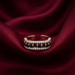 Load image into Gallery viewer, 925 Sterling Silver Timeless Black Beads Solitaire Ring
