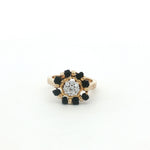 Load image into Gallery viewer, 925 Sterling Silver Timeless Black Beads Solitaire Ring