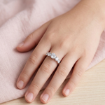 Load image into Gallery viewer, 925 Sterling Silver Five Stone Zircon Diamond Ring For Women