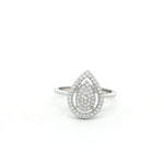 Load image into Gallery viewer, Sparkling 925 Sterling Silver Pear-Shaped Double Halo Ring