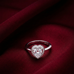 Load image into Gallery viewer, Classic Heart Shape Diamond Ring in 925 Sterling Silver for Women