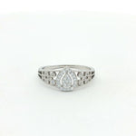 Load image into Gallery viewer, 925 Sterling Silver Pear-Shaped Halo Ring For Women