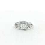 Load image into Gallery viewer, Sparkling 925 Sterling Silver Square Halo Ring with Accent Diamonds