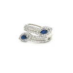 Load image into Gallery viewer, 925 Sterling Silver Blue Color Pear Shape Halo Ring For Women