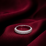 Load image into Gallery viewer, Premium 925 Sterling Silver Half Eternity Ring with Sparkling