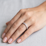 Load image into Gallery viewer, Premium 925 Sterling Silver Half Eternity Ring with Sparkling