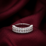 Load image into Gallery viewer, 925 Sterling Silver Triple Row CZ Stone Statement Ring for Women