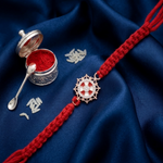 Load image into Gallery viewer, Premium Round Shape 925 Sterling Silver Rakhi for Brother