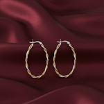 Load image into Gallery viewer, Mia'h Double Hoops Two Tone 925 Sterling Silver Hoop Earrings