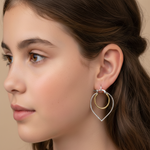 Load image into Gallery viewer, Mannat Double Hoops Two Tone 925 Sterling Silver Hoop Earrings