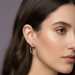 Load image into Gallery viewer, Swirl Vines Double Hoops Two Tone 925 Sterling Silver Hoop Earrings