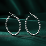 Load image into Gallery viewer, Ball Hoops 925 Sterling Silver Hoop Earrings