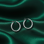 Load image into Gallery viewer, Classic Twisted 925 Sterling Silver Hoop Earrings