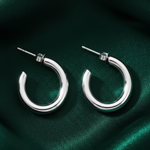 Load image into Gallery viewer, 925 Sterling Silver Hoop Earrings
