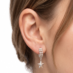 Load image into Gallery viewer, Bubble Shape With Star 925 Sterling Silver Bali Earring