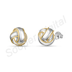 Load image into Gallery viewer, Two Tone Curly Round 925 Sterling Silver Earring