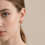 Load image into Gallery viewer, Rose Permed Knot 925 Sterling Silver Stud Earring (Rose Gold Plated)
