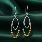 Load image into Gallery viewer, Two Tone 925 Sterling Silver Hook Earrings for Women
