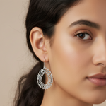 Load image into Gallery viewer, Intricate Handcrafted Designed 925 Sterling Silver Dangling Hook Earrings for Women