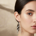 Load image into Gallery viewer, Geometric Circle Link 925 Sterling Silver Earrings