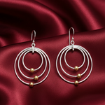 Load image into Gallery viewer, Trinity Circle Two Tone Link 925 Sterling Silver Earrings