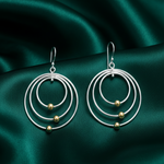 Load image into Gallery viewer, Trinity Circle Two Tone Link 925 Sterling Silver Earrings