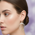 Load image into Gallery viewer, Trinity Circle Two Tone Link 925 Sterling Silver Earrings
