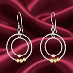 Load image into Gallery viewer, Sphere Two Tone Link 925 Sterling Silver Earrings