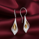 Load image into Gallery viewer, Handmade Blossom Rhodium and Gold Plated 925 Sterling Silver Hook Earrings for Women