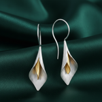 Load image into Gallery viewer, Handmade Blossom Rhodium and Gold Plated 925 Sterling Silver Hook Earrings for Women