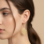 Load image into Gallery viewer, Intricate Designed Gold Plated 925 Sterling Silver Hook Earrings for Women