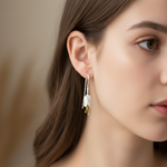 Load image into Gallery viewer, Handmade Cherry Flower Gold and Rhodium Plated 925 Sterling Silver Hook Earrings for Women
