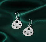 Load image into Gallery viewer, Handmade and Textured Pear shaped Rhodium Plated 925 Sterling Silver Dangling Hook Earrings for Women