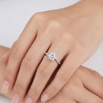 Load image into Gallery viewer, Dazzling 925 Sterling Silver Round Cut Halo Ring for Women