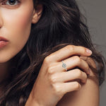 Load image into Gallery viewer, Shubham Halo 925 Sterling Silver Solitaire Ring