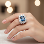 Load image into Gallery viewer, Premium 925 Sterling Silver Solitaire Ring with Sparkling Stone