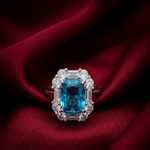 Load image into Gallery viewer, Premium 925 Sterling Silver Blue Stone Solitaire Ring