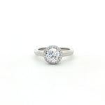 Load image into Gallery viewer, Elegant 925 Sterling Silver Halo Ring with Brilliant Round Cut Stone