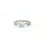 Load image into Gallery viewer, Elegant 925 Sterling Silver Halo Ring with Brilliant Round Cut Stone