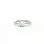 Load image into Gallery viewer, Classic 925 Sterling Silver Engagement Ring with Sparkling Halo Design