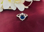 Load image into Gallery viewer, Sapphire Halo Blue 925 Sterling Silver Ring