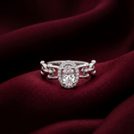 Load image into Gallery viewer, Premium 925 Sterling Silver Oval Shape Ring with Sparkling Stone