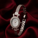 Load image into Gallery viewer, Women's 925 Sterling Silver Round Watch with Bracelet Belt