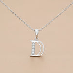 Load image into Gallery viewer, 925 Sterling Silver Alphabet D Pendant Chain with Adjustable Length