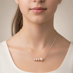 Load image into Gallery viewer, Pink Pearly Graduating 925 Silver Necklace